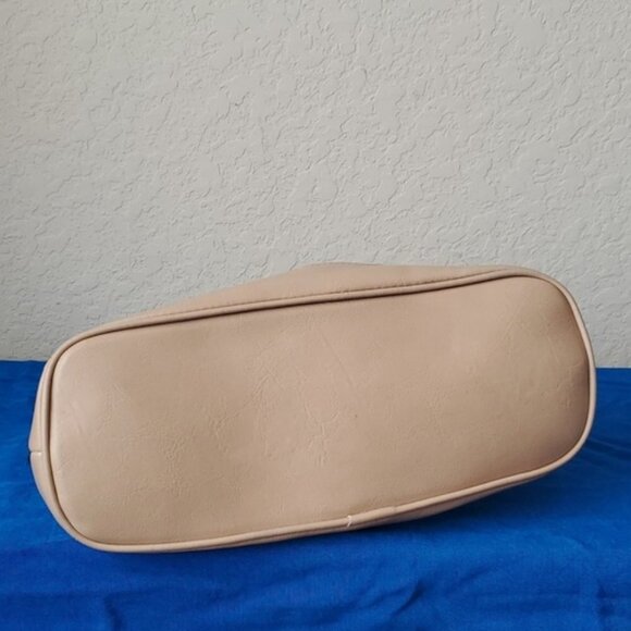 London Fog Lock Key Lizard Faux Leather Satchel Cream color - Picture 10 of 14